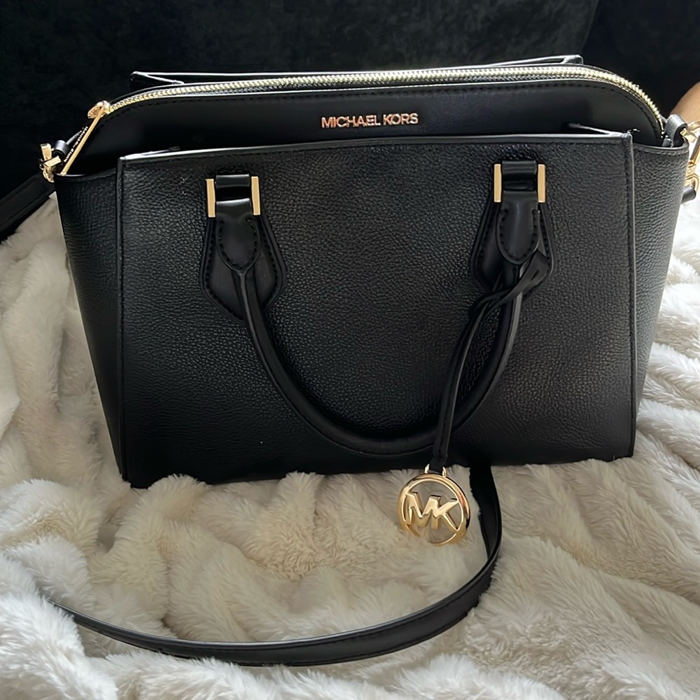 Michael Kors black bag with handles and strap